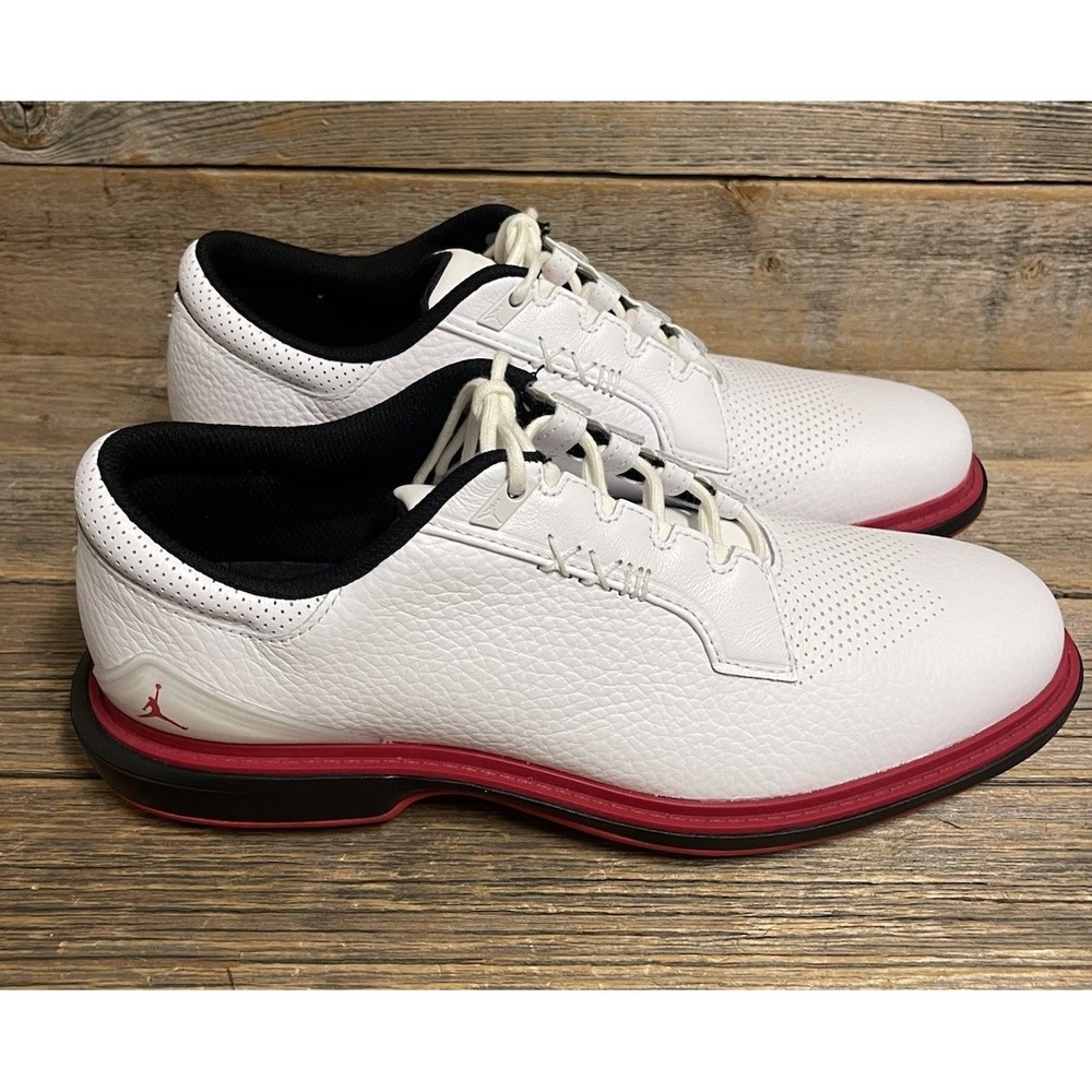 Nike Air Jordan ADG 5 White Black Red FQ6642-103 Golf Shoes Men's Size 8.5